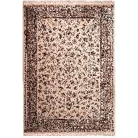 فرش ماشینی زمرد مشهد طرح افشان زمینه کرم