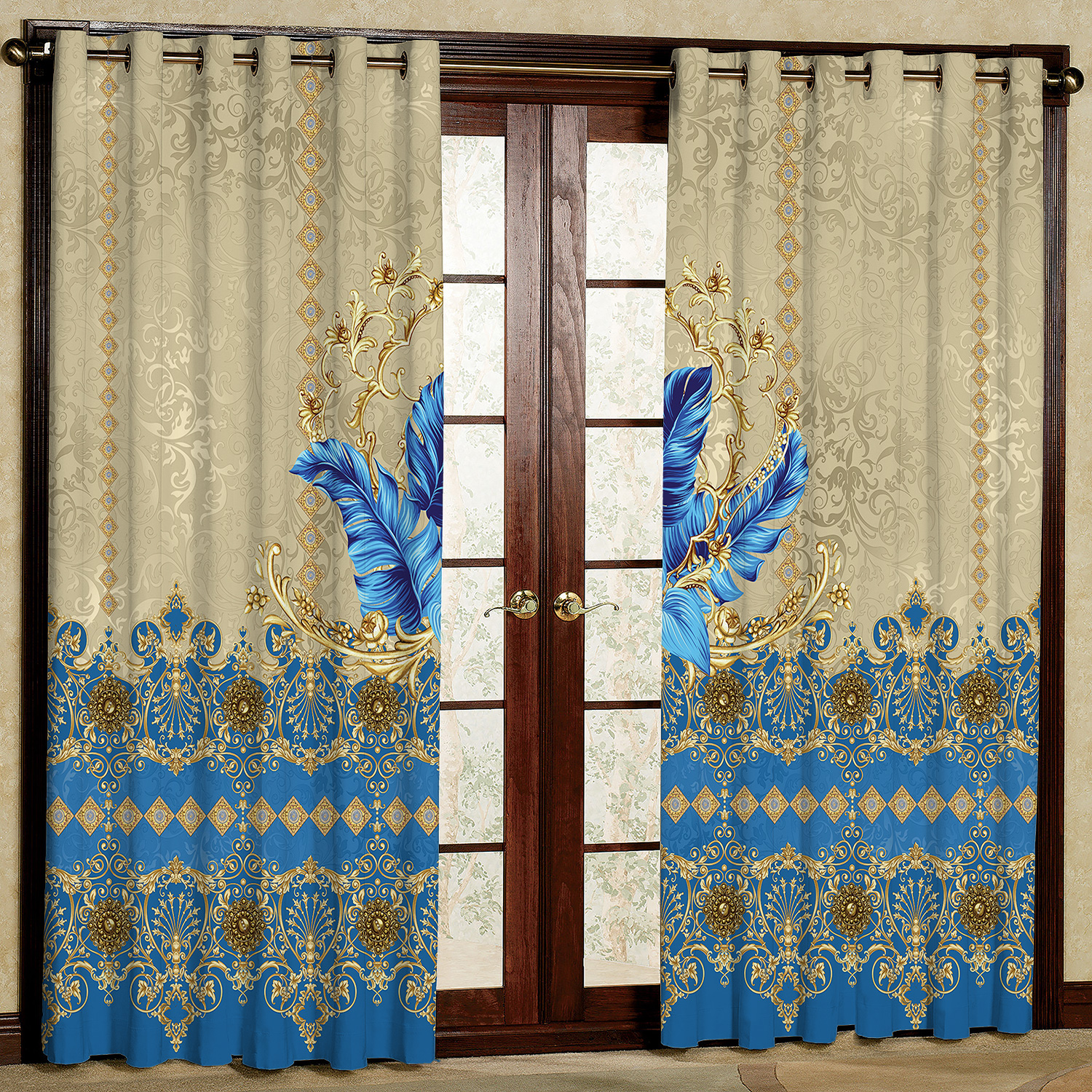 پرده مدل پر مخمل پانچی کد 2091 سایز 200x140 سانتی متر