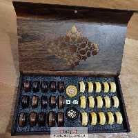 اطلاعات ، قیمت و خرید مهره تخته نرد چوب نارنج خاتم کاری قطر 3 سانت کد TNS50