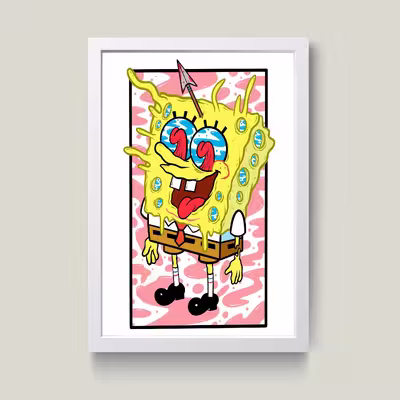 تابلو مدل باب اسفنجی Sponge bob کد G15-41