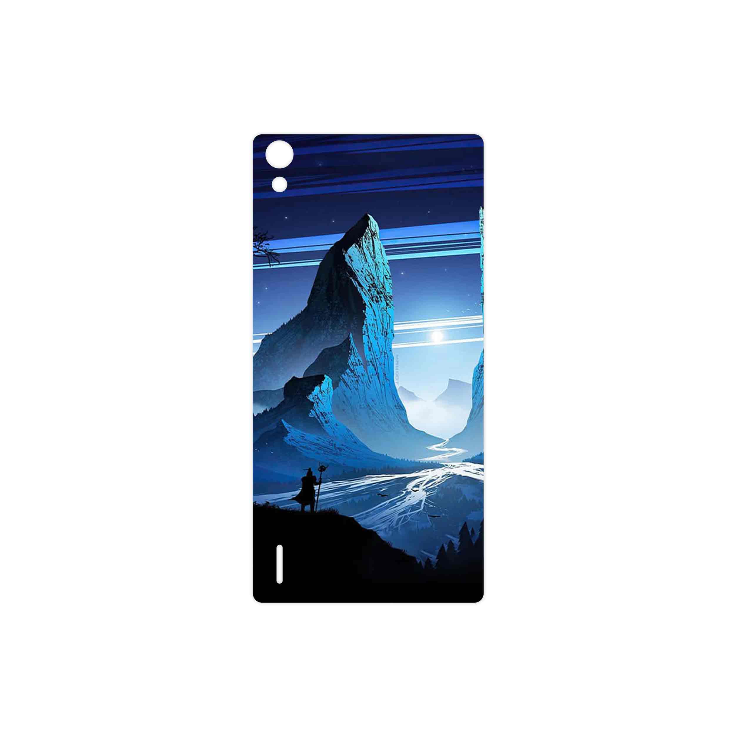 برچسب پوششی ماهوت مدل Blue Mountains Digital Art مناسب برای گوشی موبایل هوآوی Ascend P7