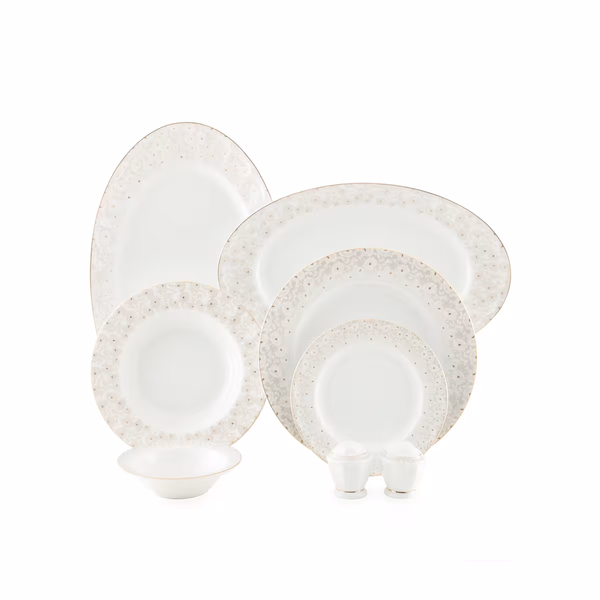  سرویس غذاخوری 29 پارچه چینی زرین ایران مدل نئوکلاسیک کاررا گلد درجه عالی