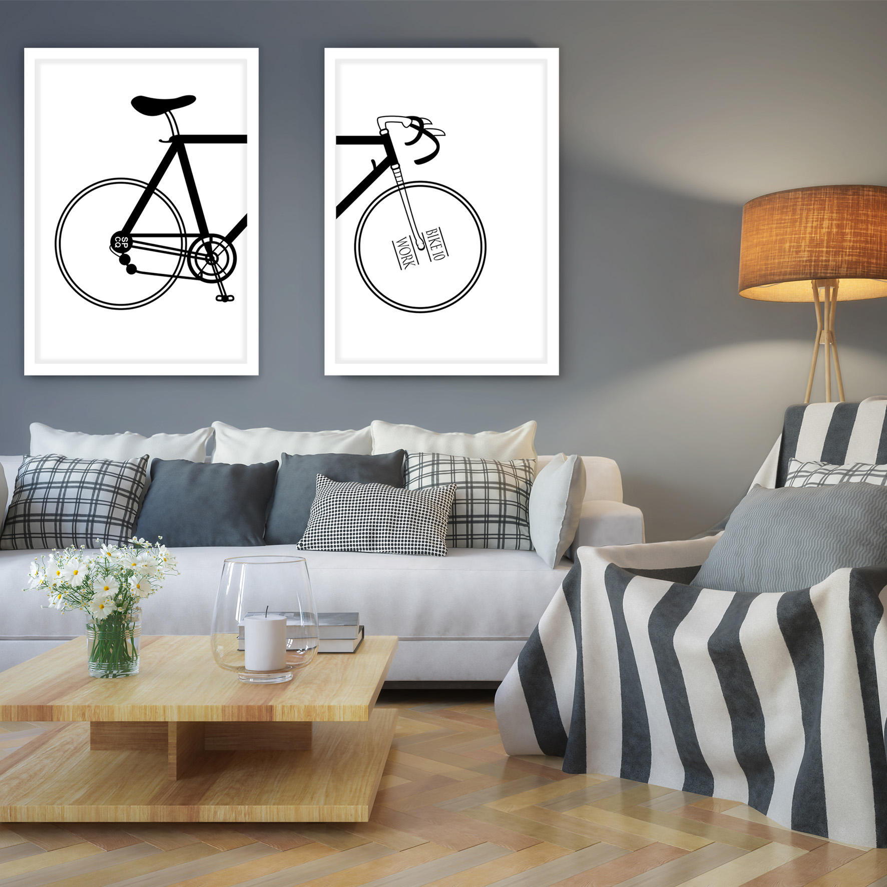 تابلو مدل Bike مجموعه 2 عددی