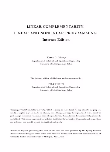 خرید و دانلود نسخه کامل کتاب Linear complementarity, linear and nonlinear programming