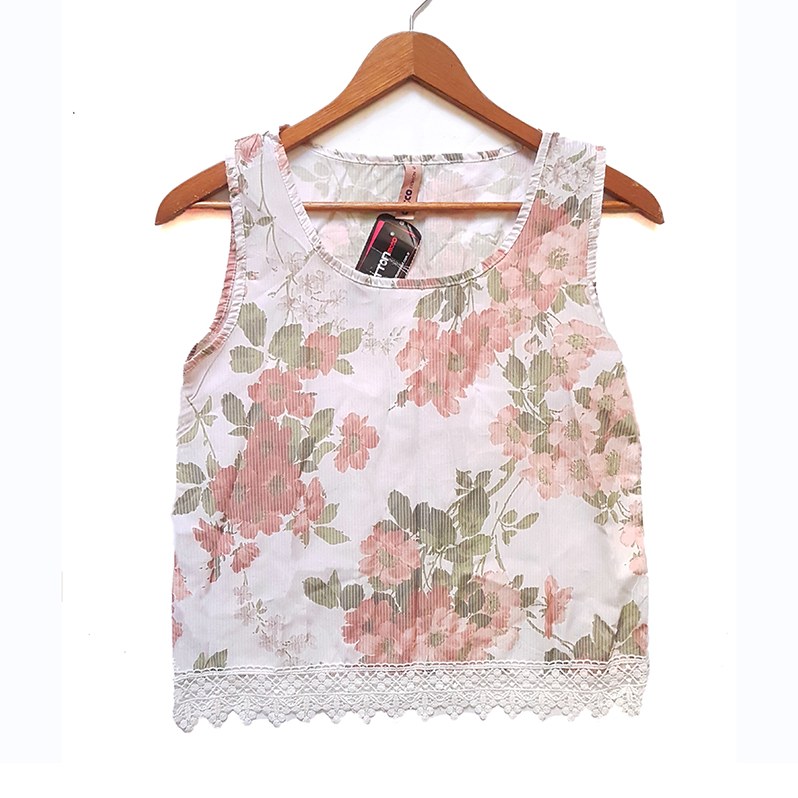 کراپ تاپ ساتن گیپور مجلسی بلوز آستین حلقه گلدار ضخیم دخترانه زنانه محصول ترکیه سایز s 34 36