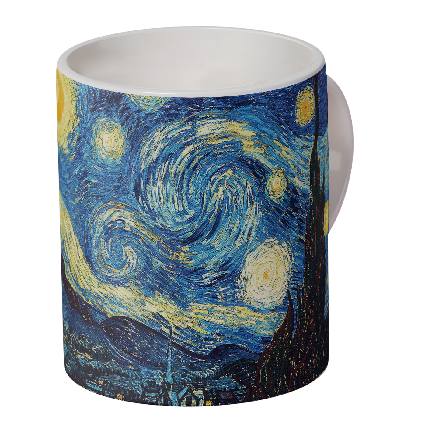 ماگ مدل سرامیکی دسته دار طرح شب پر ستاره