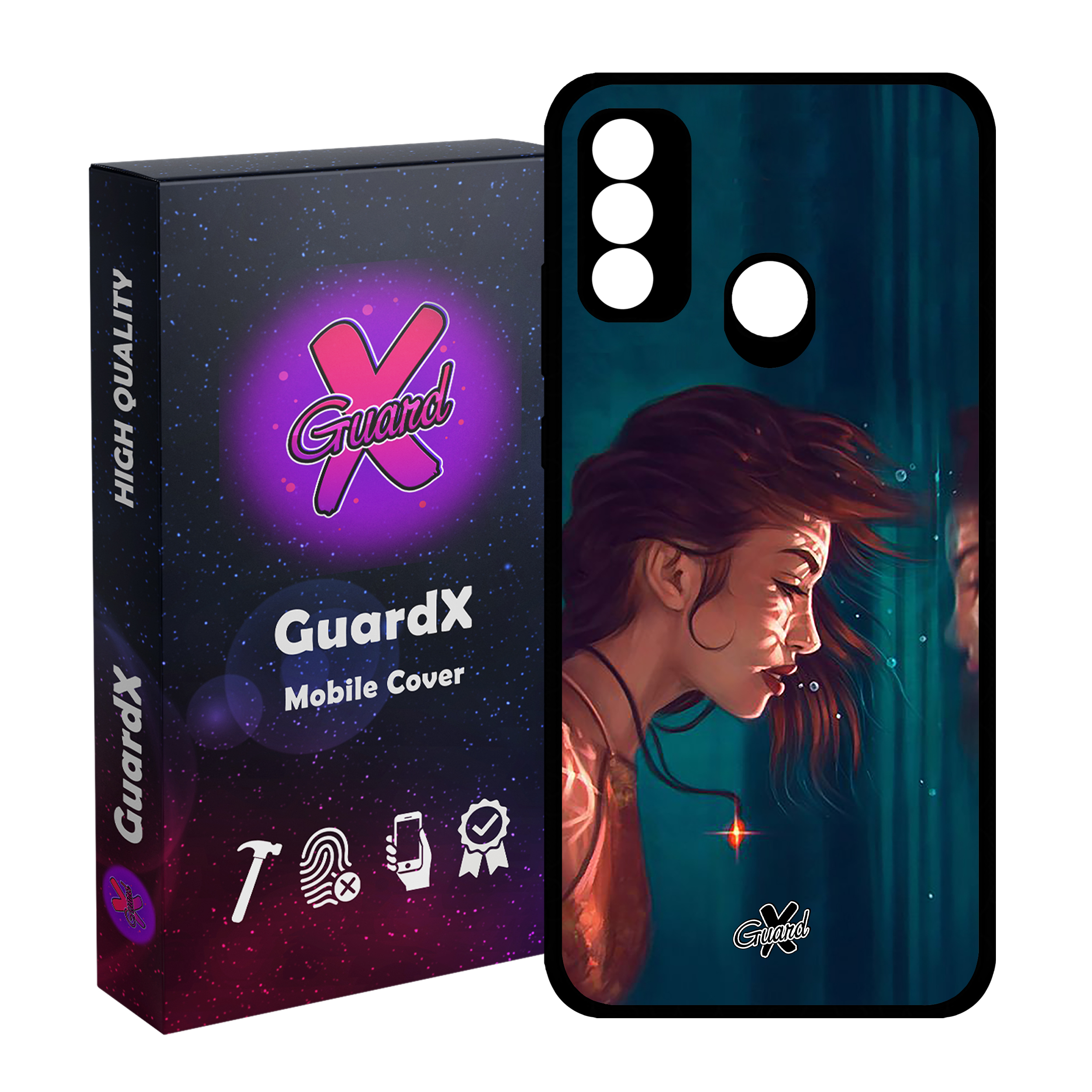 کاور گارد ایکس طرح دختر مدل Glass10371 مناسب برای گوشی موبایل هوآوی P Smart 2020