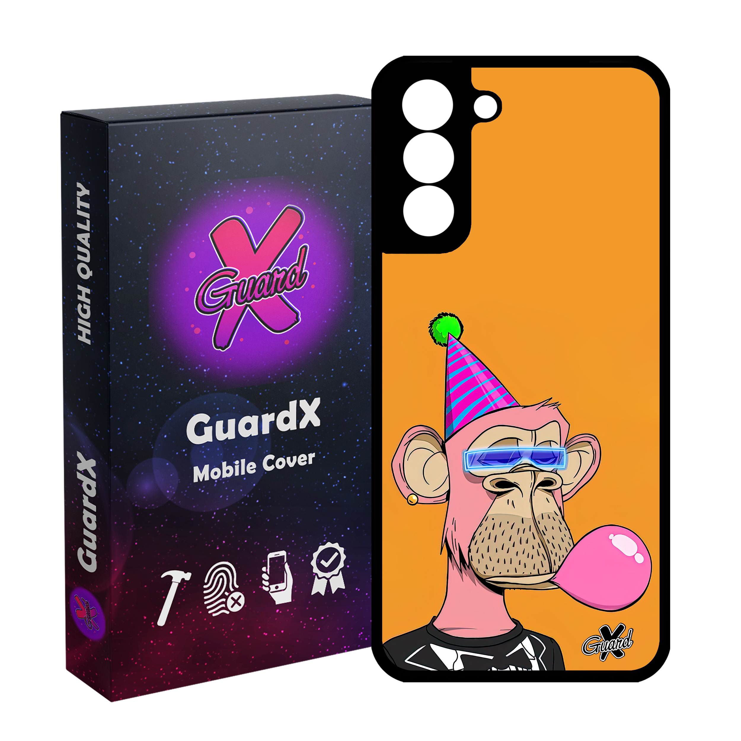 کاور گارد ایکس طرح میمون مدل Glass10433 مناسب برای گوشی موبایل سامسونگ Galaxy S21