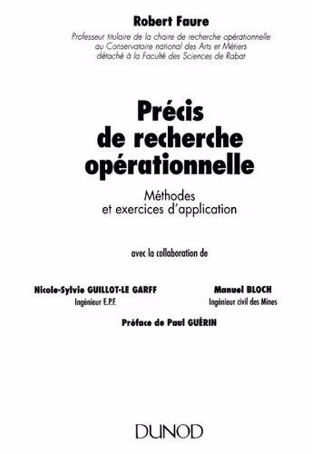 خرید و دانلود نسخه کامل کتاب Précis de recherche opérationnelle