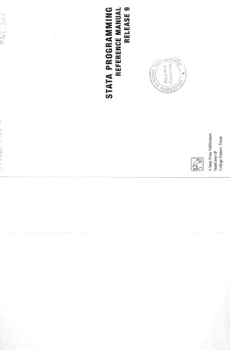 خرید و دانلود نسخه کامل کتاب Stata Programming Release 9