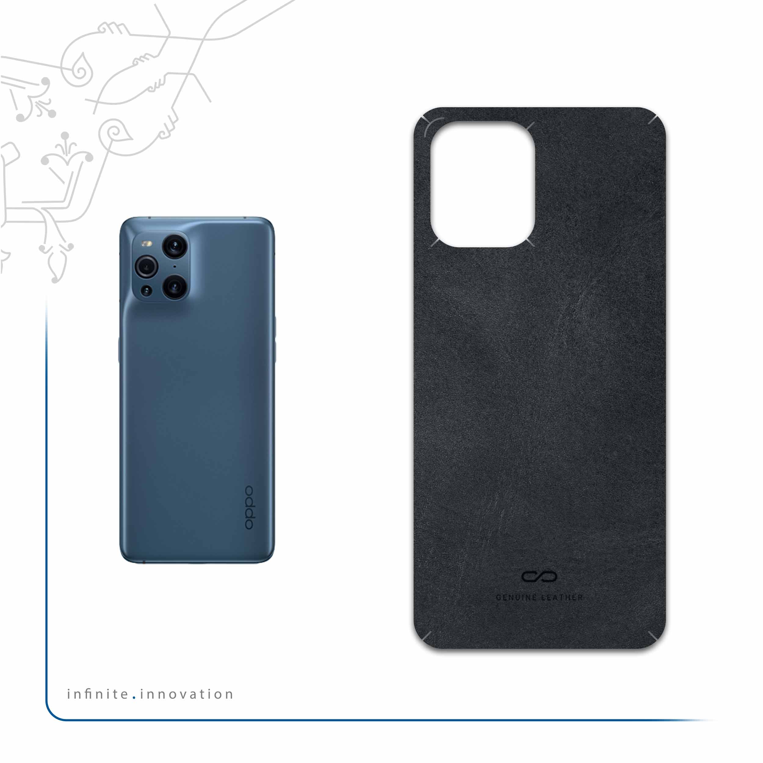 برچسب پوششی ماهوت مدل Graphite-Buffalo-Leather مناسب برای گوشی موبایل اپو Find X3 Pro