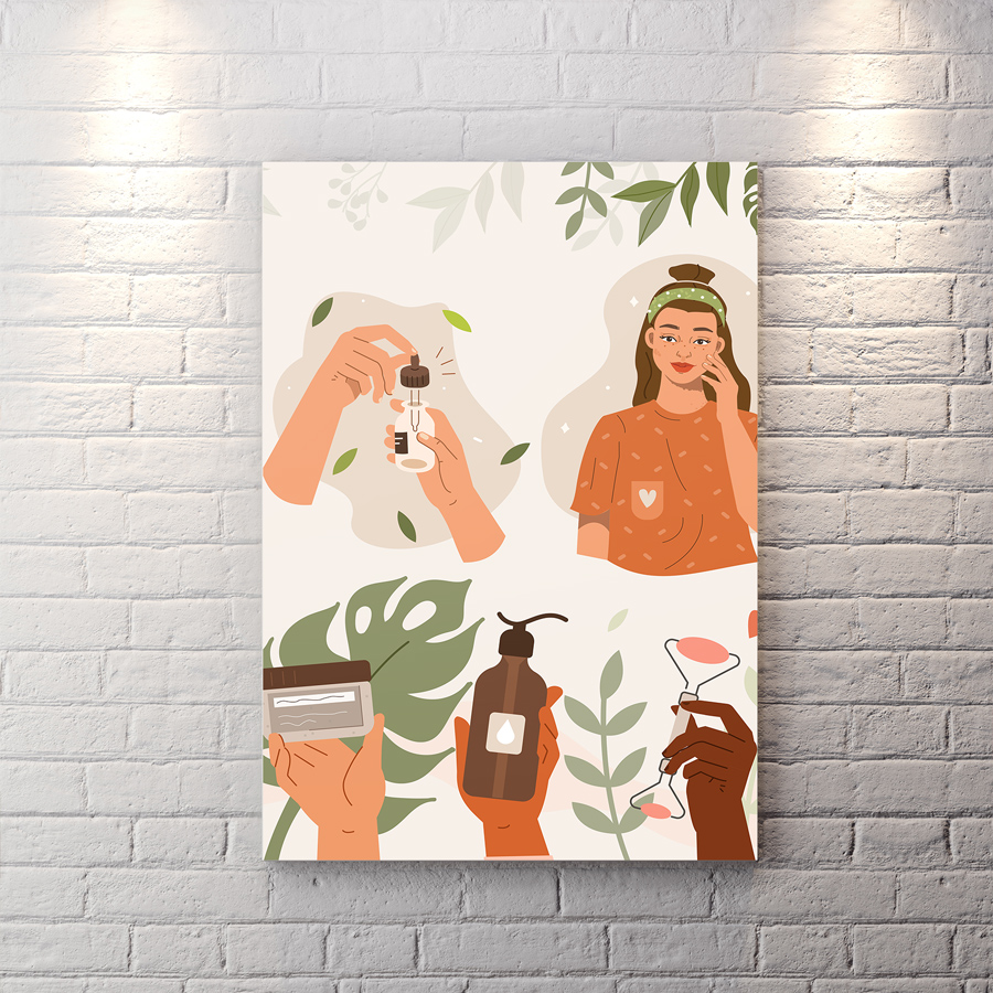 تابلو دیواری دکوراتیو برای کلینیک پوست و مو  WAs-1318