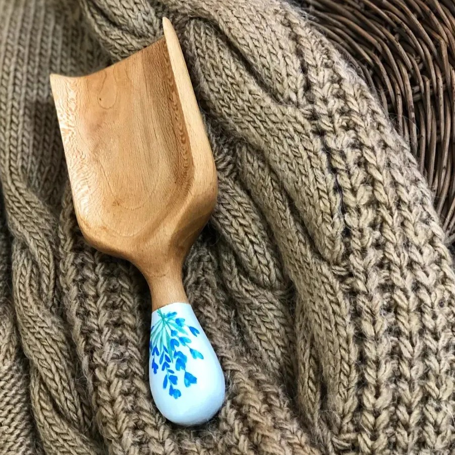 سرتاس  چوبی دسته رنگ شده