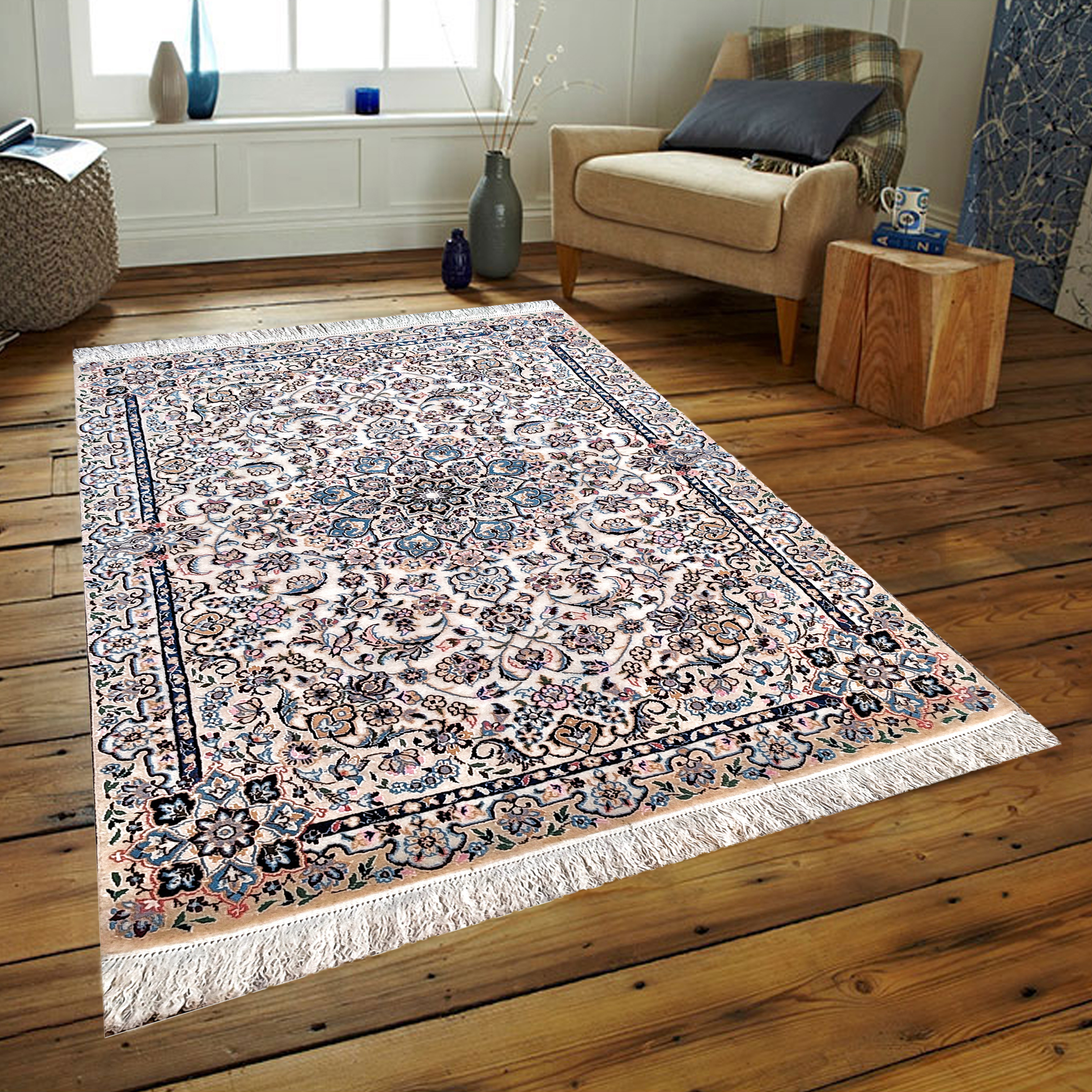 فرش دستباف یک و نیم متری مدل نایین D