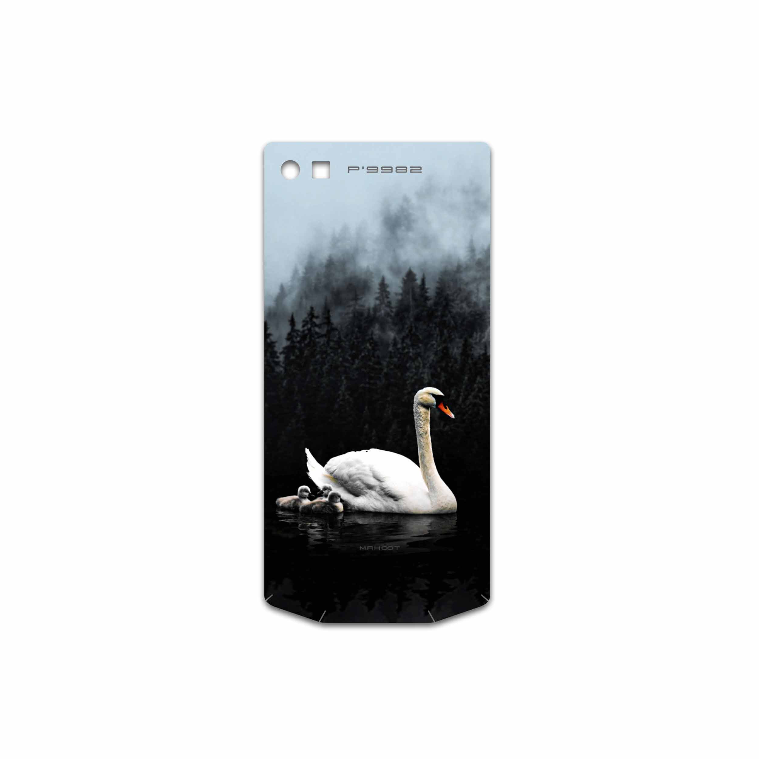 برچسب پوششی ماهوت مدل Swan-Lake مناسب برای گوشی موبایل بلک بری P9982