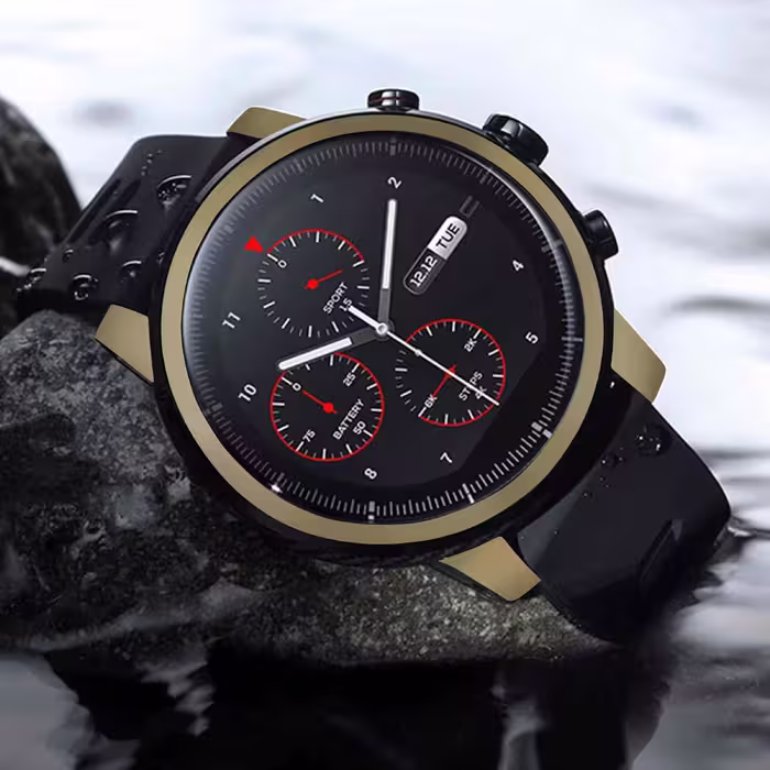برچسب ماهوت طرح Matte Gold مناسب برای ساعت هوشمند شیایومی Amazfit Stratos