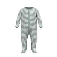 سرهمی تمام پنبه  نوزادی جلو دکمه ای جورابدار 9 تا12ماه لوپیلو راه راه کوچولوشاپ