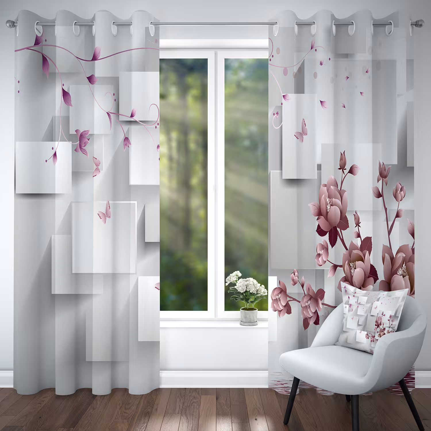 پرده مدل هازان کد 4253 سایز 140x280 سانتی متر