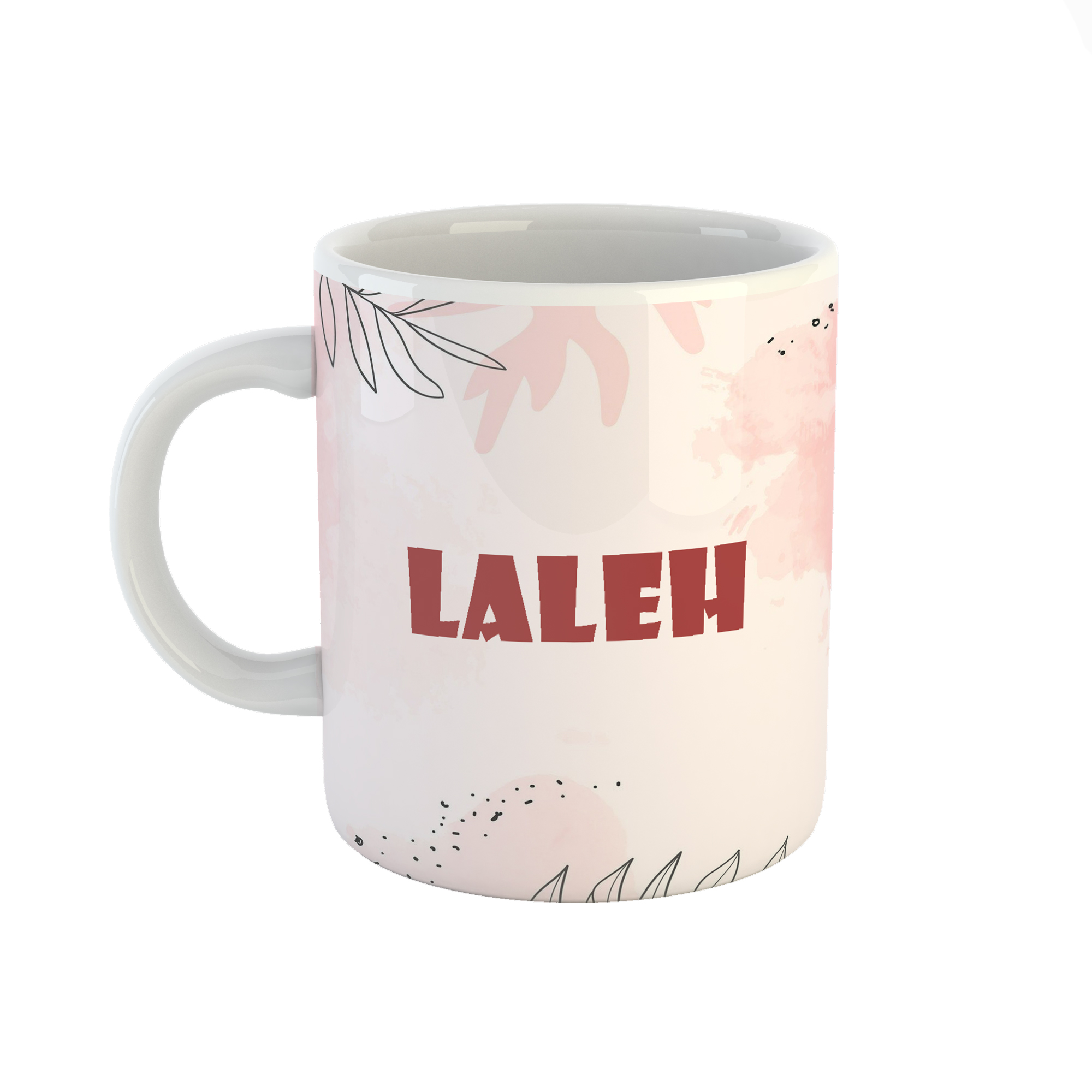 ماگ طرح اسم لاله مدل برگ کد 282