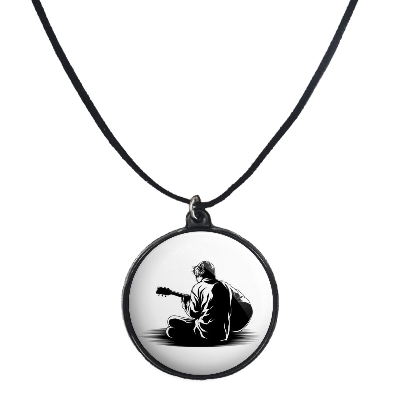 گردنبند پرمانه طرح گیتار کد pmb.30508 مدل دو طرفه