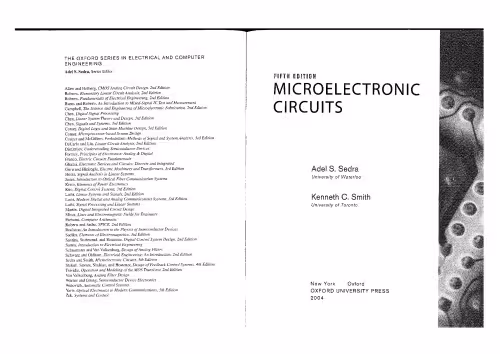 خرید و دانلود نسخه کامل کتاب “Micro Electronic Circuits Theory And  Applicatication,” 5th Edition