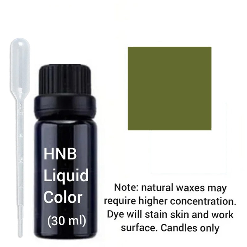 رنگ شمع مایع سبز زیتونی با قطره چکان