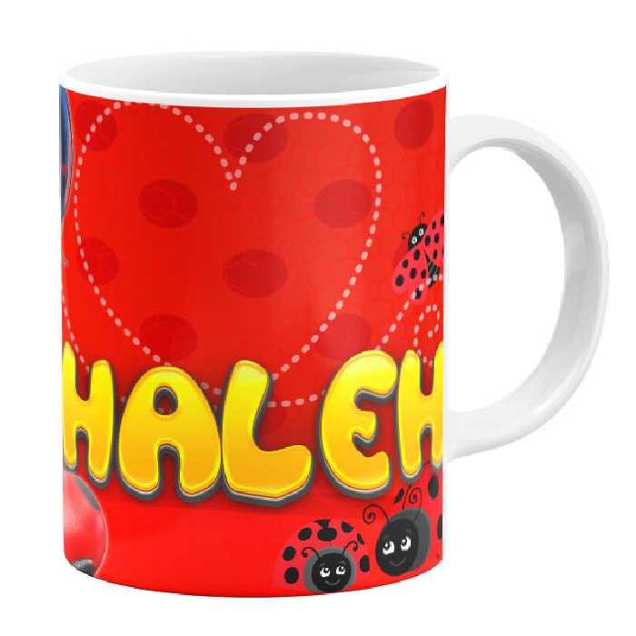 ماگ طرح دختر کفشدوزکی مدل ژاله