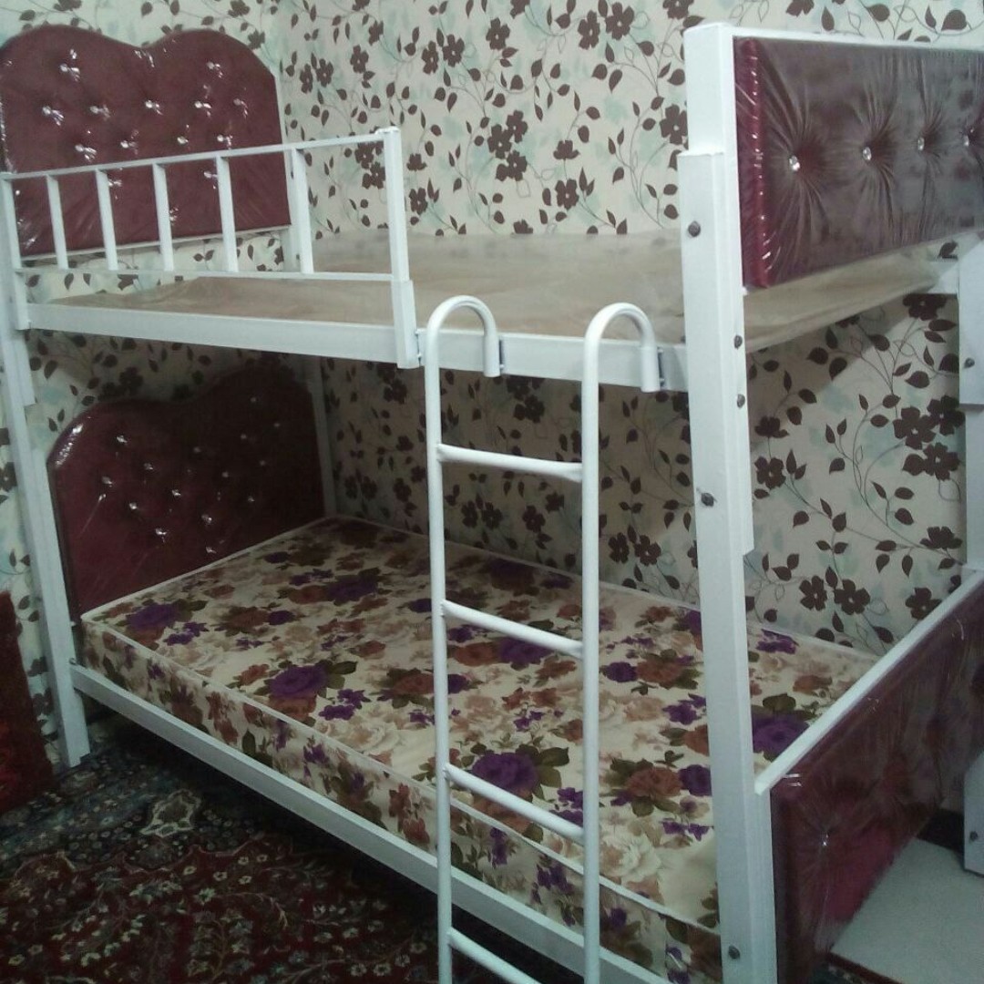 تخت دوطبقه فلزی همراه باکشو و کفی فلزی همراه با نئوپان با بهترین پروفیل در رنگ بندی مورد نظرشما