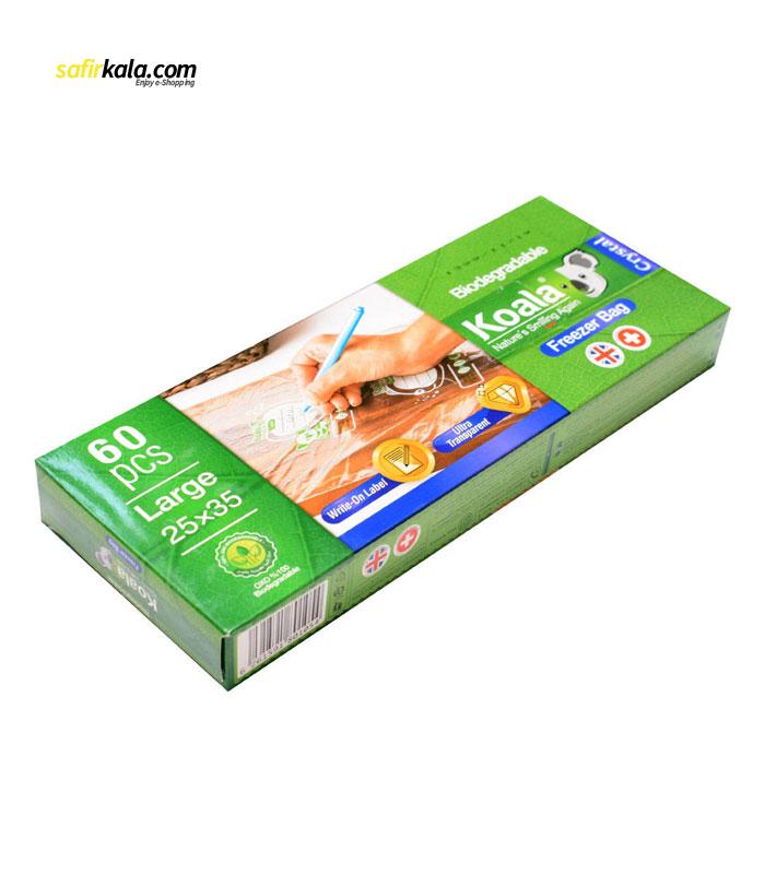 کیسه فریزر کوالا مدل کریستال با فضای یادداشت بسته 60 عددی