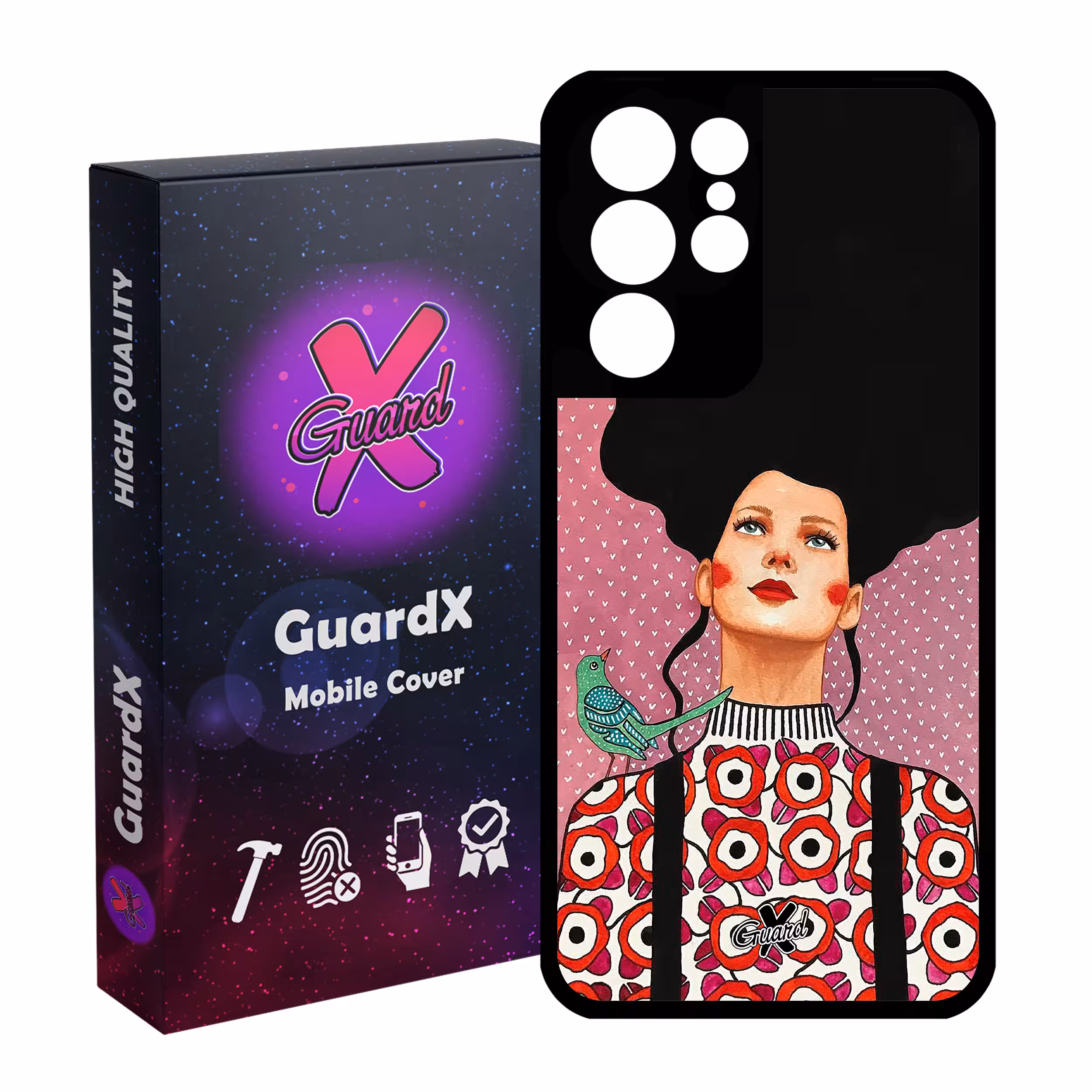 کاور گارد ایکس طرح دختر مدل Glass10139 مناسب برای گوشی موبایل سامسونگ Galaxy S21 Ultra