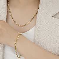 ست دستبند و گردنبند تمام استیل شیک و ساده کیفیت عالی مناسب استفاده روزمره