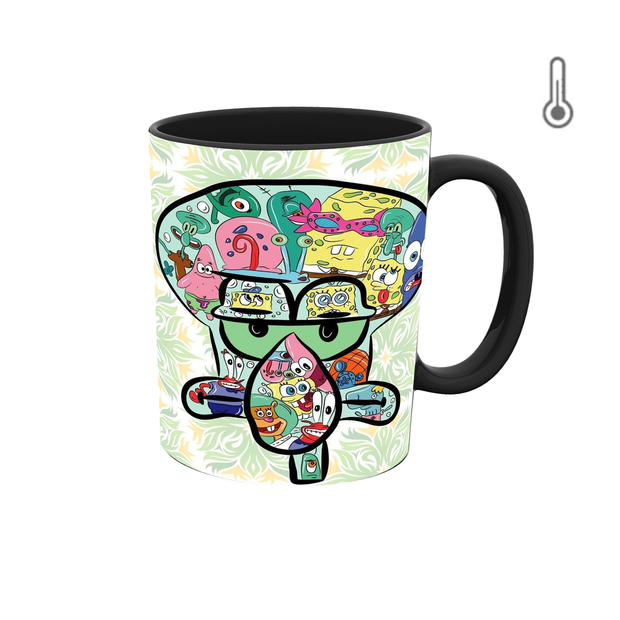 ماگ حرارتی طرح گرافیکی باب اسفنجی اختاپوس 