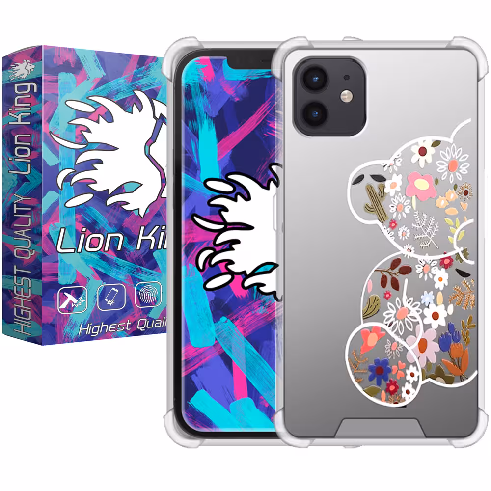 کاور لاین کینگ مدل آینه ایی نشکن طرح خرس مناسب برای گوشی موبایل اپل IPhone 11