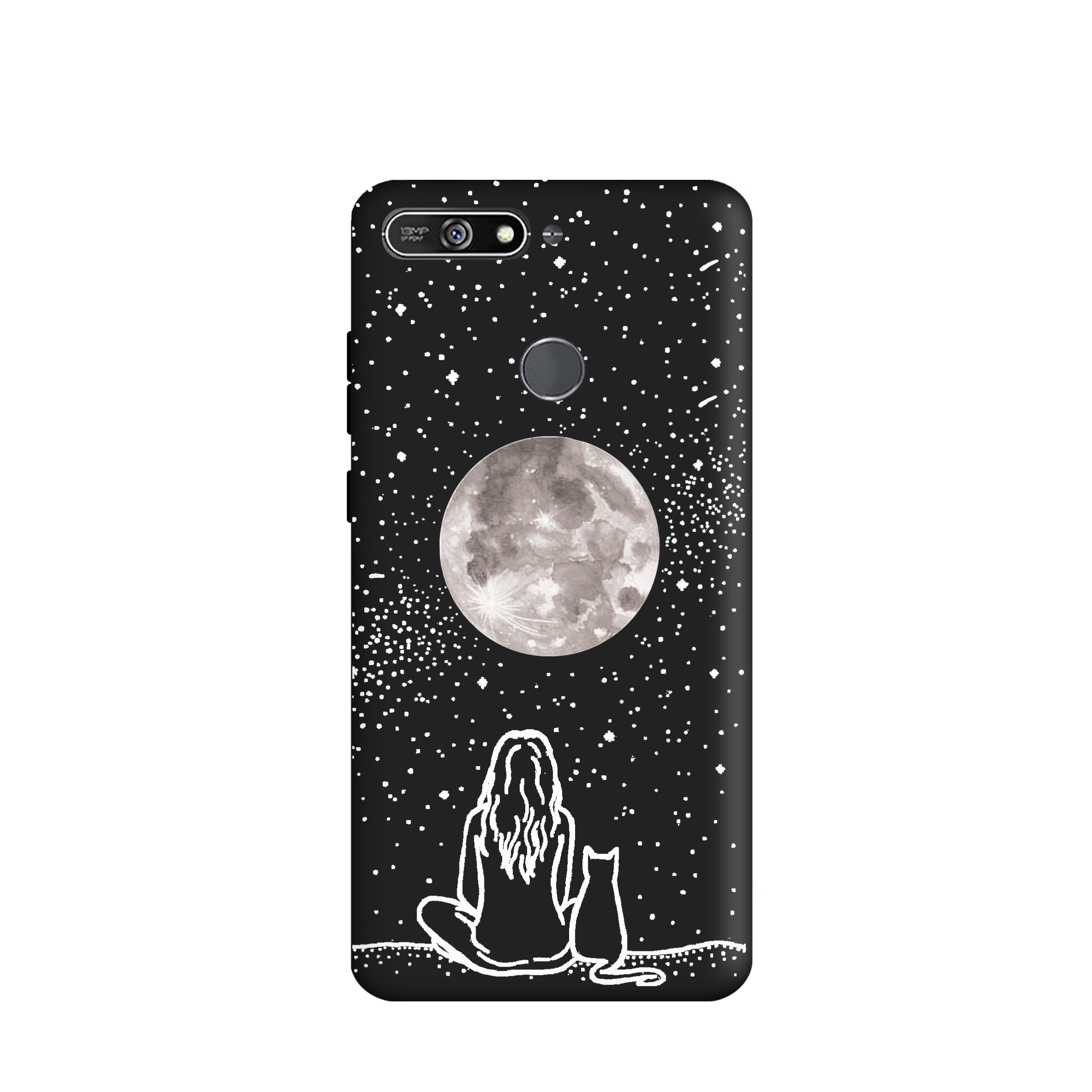کاور طرح  دختر ماه گربه کد y9744 مناسب برای گوشی موبایل آنر  7A