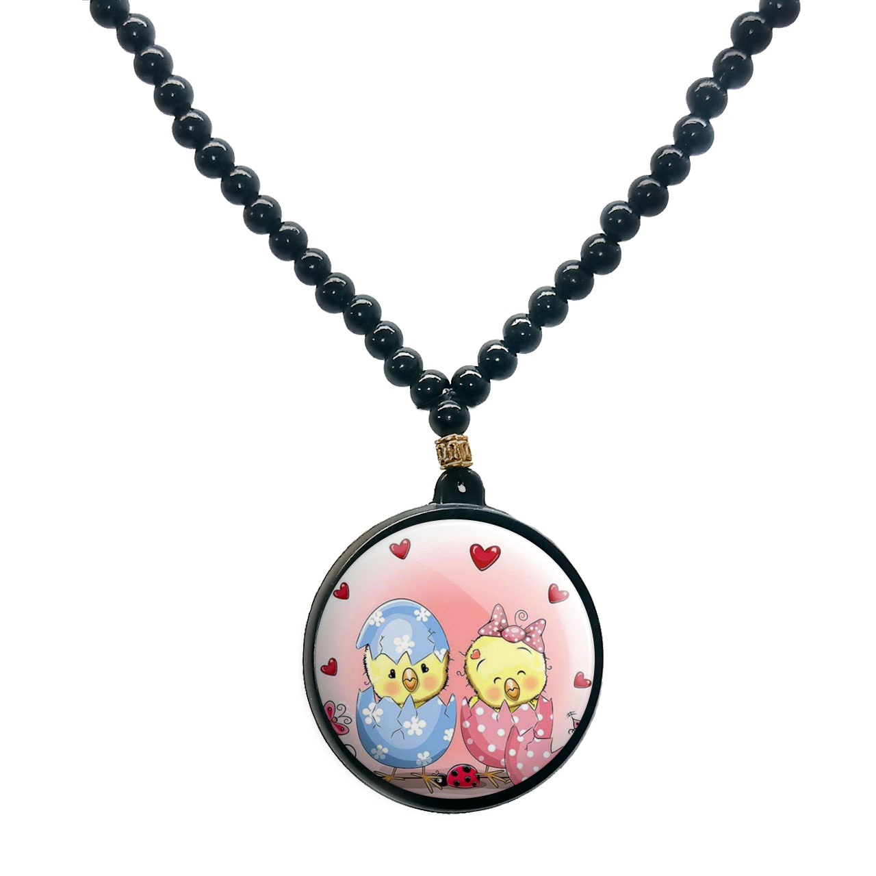 گردنبند پرمانه طرح عاشقانه کد pmd.7109 مدل دو طرفه