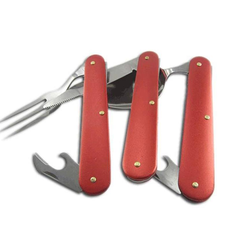 ست قاشق و چنگال فلزی جدا شونده ویژه مسافرت دردو رنگ مشکی و آبی 