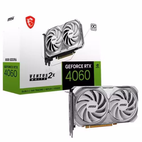 کارت گرافیک ام اس آی GeForce RTX 4060 Ventus 2X White 8GB OC (آکبند-گارانتی اصلی)