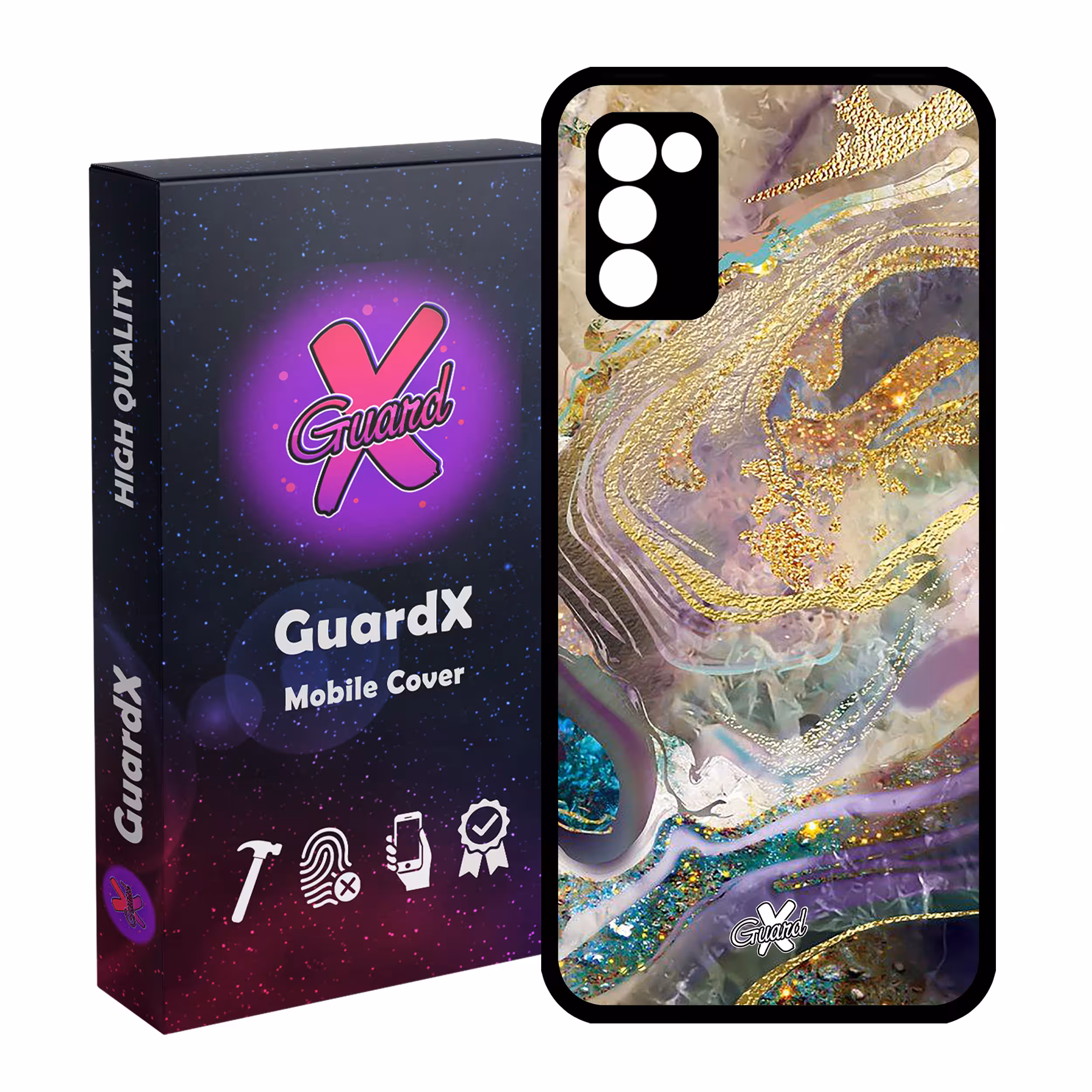کاور گارد ایکس طرح ماربل مدل Glass10295 مناسب برای گوشی موبایل سامسونگ Galaxy A03s