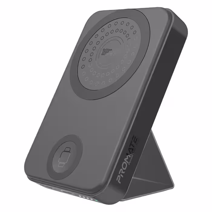پاوربانک پرومیت مدل POWERMAG-TRIO.BLACK ظرفیت 10000 میلی‌آمپر ساعت | کالا مکس