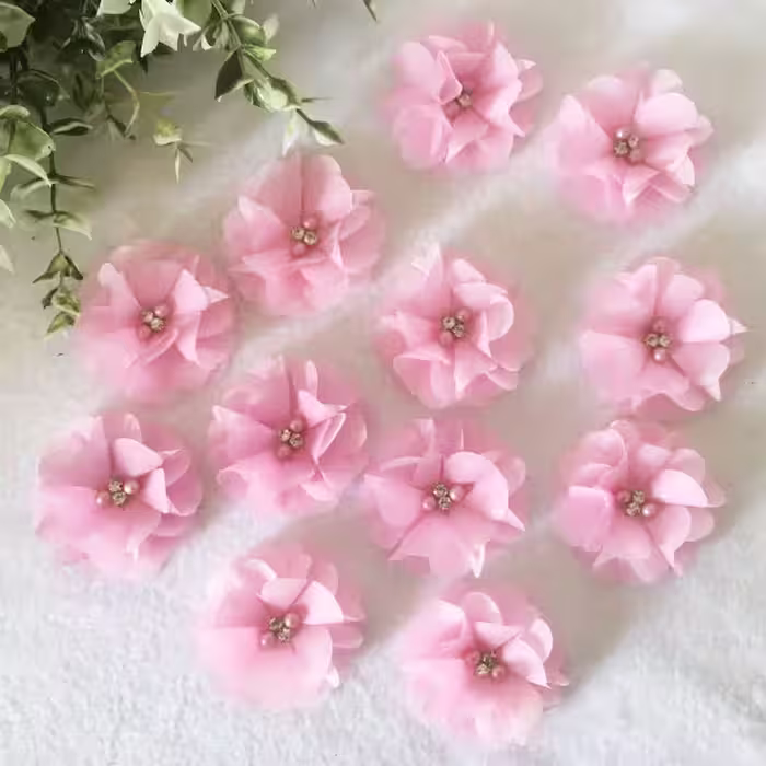 گل رز تزئینی مدل نگین کد 512 بسته 12 عددی