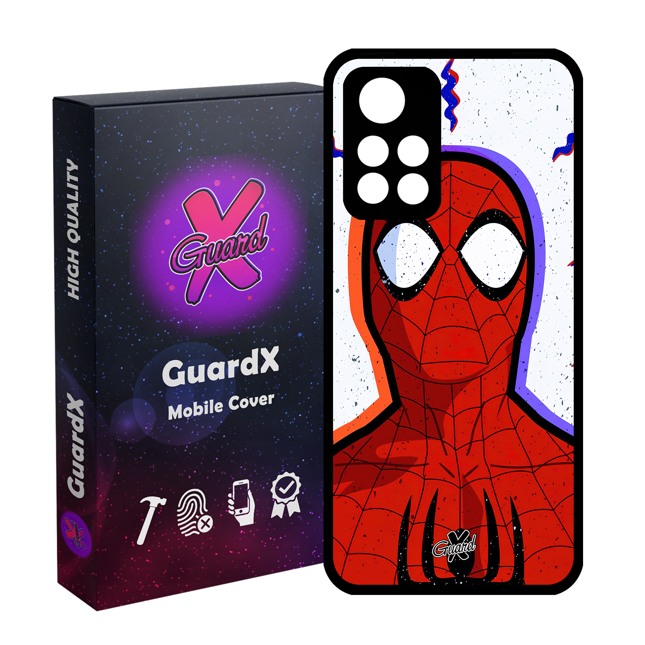 کاور گارد ایکس طرح Spider Man مدل Glass10495 مناسب برای گوشی موبایل شیائومی Poco M4 Pro 5G/Redmi Note 11T 5G/Redmi Note 11S 5G