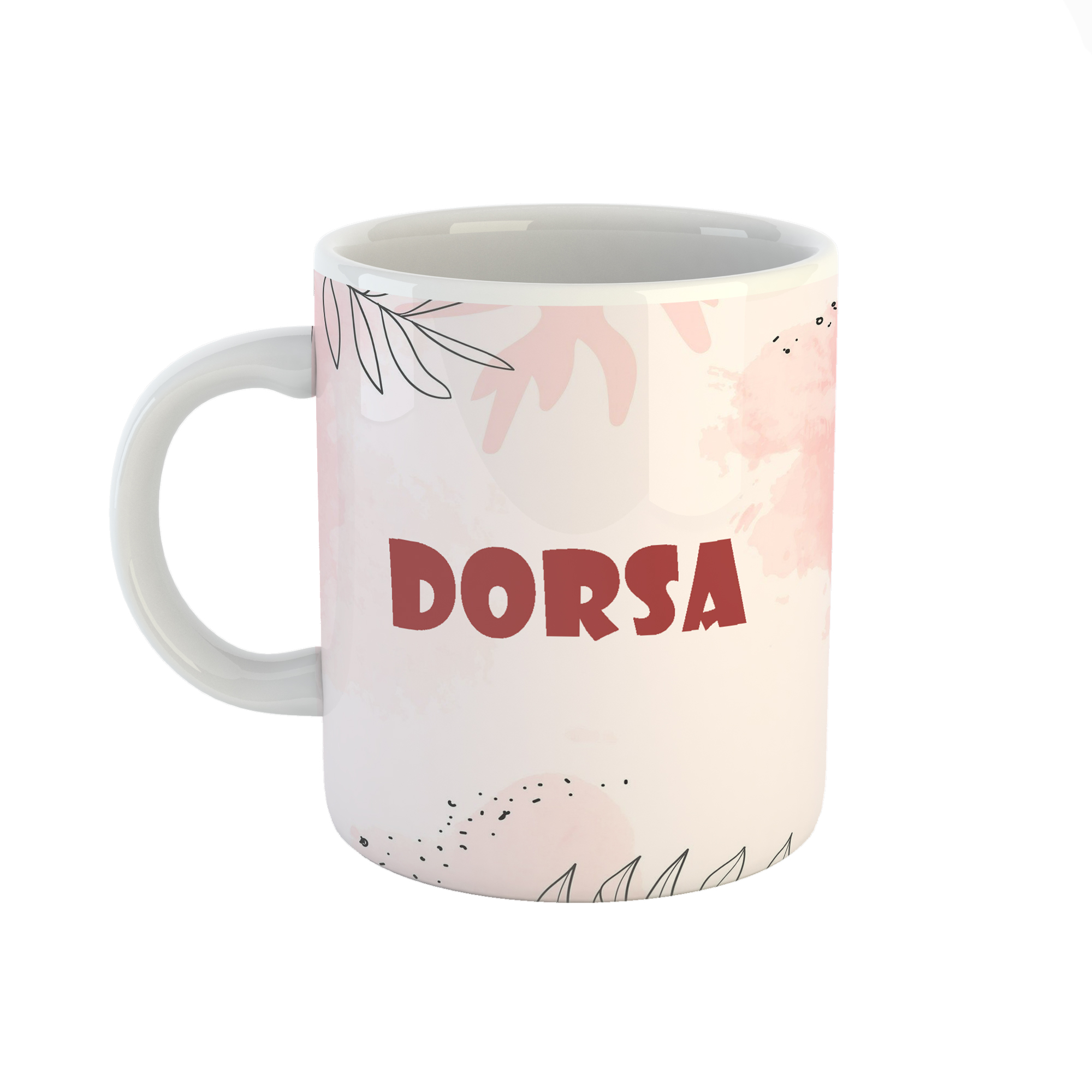 ماگ طرح اسم درسا مدل برگ کد 239