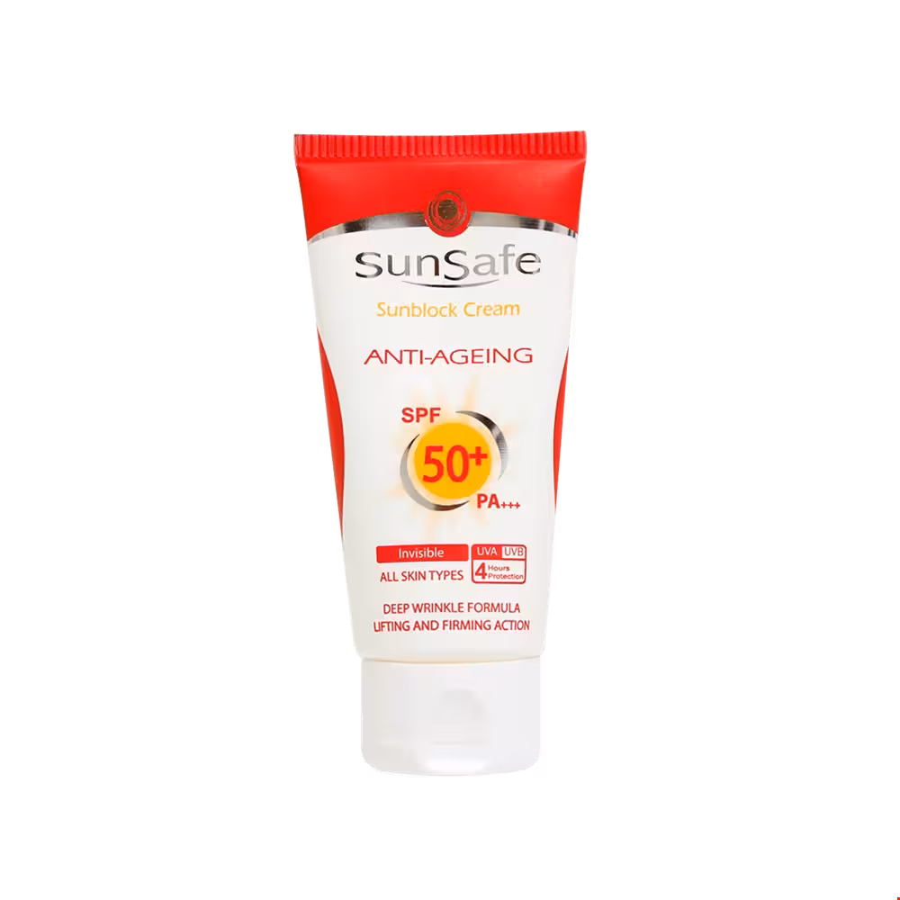 کرم ضد آفتاب و ضد چروک SPF50 سان سیف 50 میلی لیتری