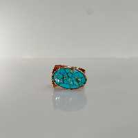 انگشتر مردانه فیروزه جنس مس کار شده با رزین اپوکسی انگشتر فیروزه انگشتر مس 