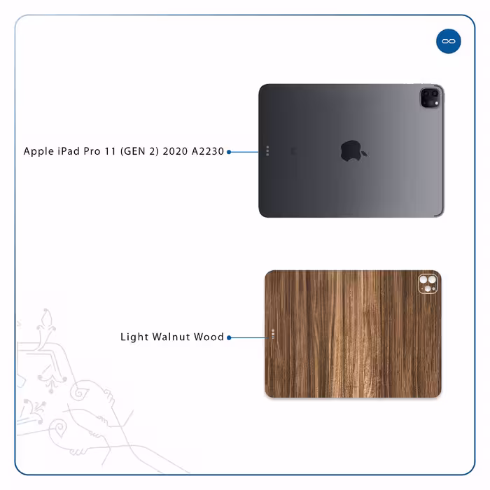 برچسب پوششی ماهوت مدل Light Walnut Wood مناسب برای تبلت اپل iPad Pro 11 (GEN 2) 2020 A2230