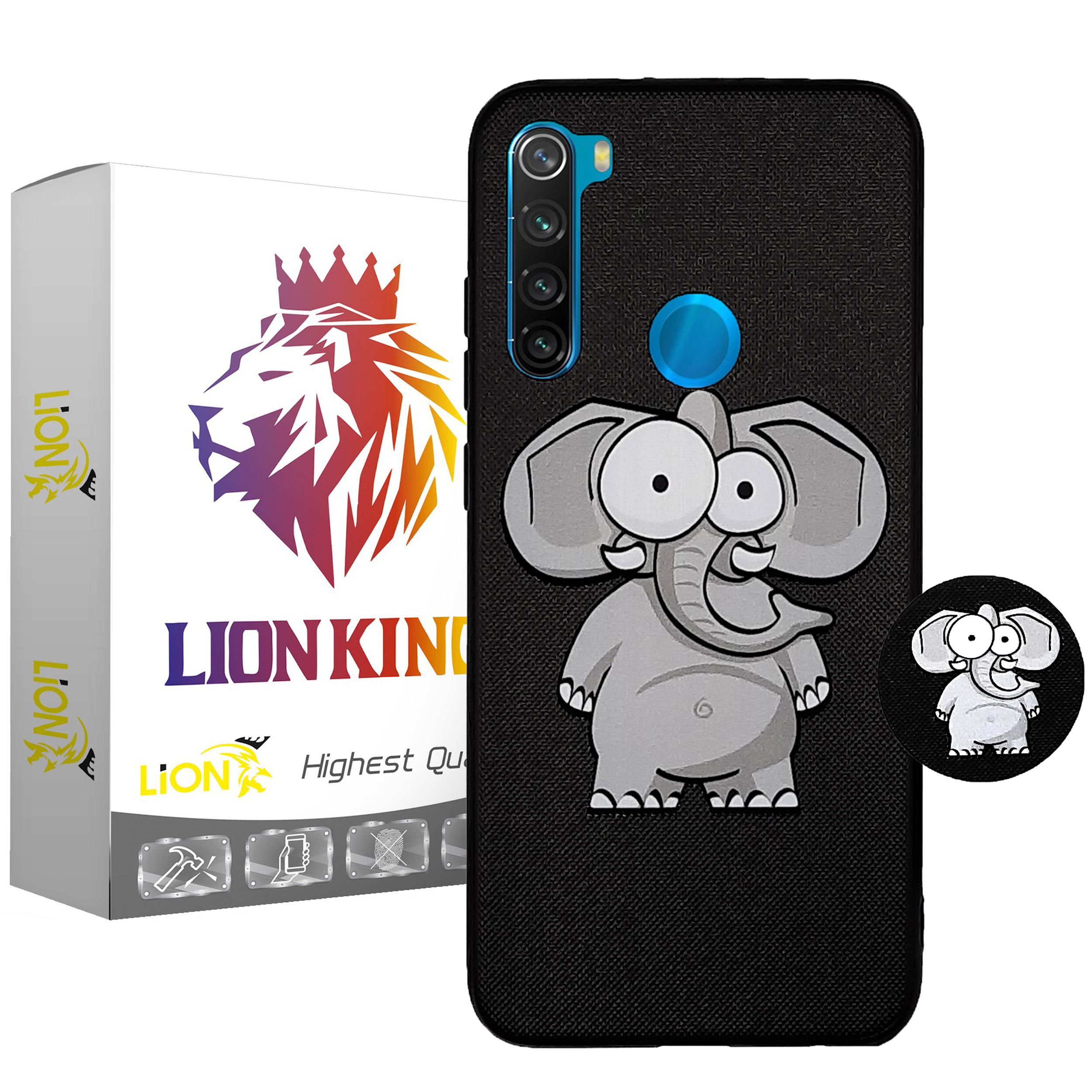 کاور لاین کینگ مدل Fil مناسب برای گوشی موبایل شیائومی Redmi Note 8 به همراه پایه نگهدارنده