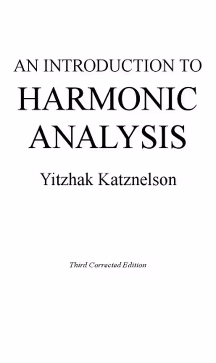 خرید و دانلود نسخه کامل کتاب An introduction to harmonic analysis