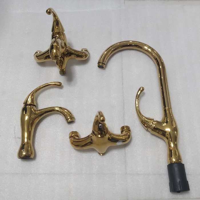 ست 4 تیکه شیرآلات فابیا طلایی  شادان ( طرحی زیبا و سنگین )