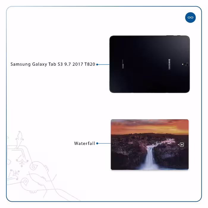 برچسب پوششی ماهوت مدل Waterfall مناسب برای تبلت سامسونگ Galaxy Tab S3 9.7 2017 T820