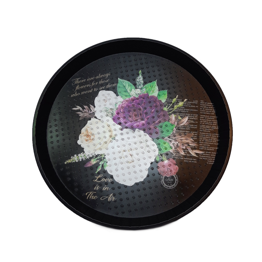 سینی مدل گرد طرح گل رز کد A302